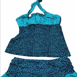 24th and Ocean 2 piece halter ruffle swimsuit